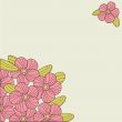 Vintage card with hand drawn flowers