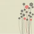 Vintage card with hand drawn flowers