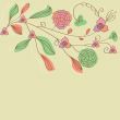 Vintage card with hand drawn flowers