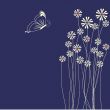 Floral card with butterflies