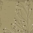 Vintage card with hand drawn flowers