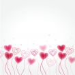 Greetings card with floral hearts