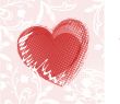 Cute vector background with vintage hearts