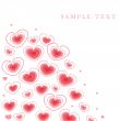 Greetings card with floral hearts