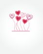 Greetings card with floral hearts