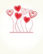 Greetings card with floral hearts