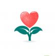 Greetings card with floral hearts