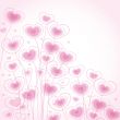 Greetings card with floral hearts