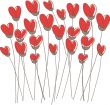 Greetings card with floral hearts
