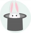 icon rabbit and magician hat
