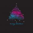 Christmas background with Christmas tree, vector illustration.