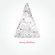 Christmas background with Christmas tree, vector illustration.