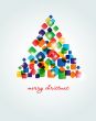 Christmas background with Christmas tree, vector illustration.