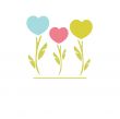 Greetings card with floral hearts