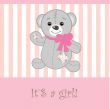 Vintage baby girl arrival announcement card.