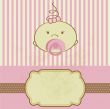 Vintage baby girl arrival announcement card.