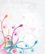 Abstract background with grey flowers