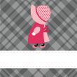 Vintage baby girl arrival announcement card.