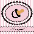 Vintage baby girl arrival announcement card.