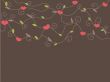 Cute vector background with vintage hearts