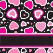 Cute vector background with vintage hearts