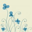 Vintage card with hand drawn flowers