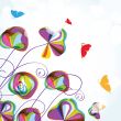 Floral card with butterflies