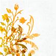 Vintage card with hand drawn flowers