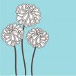 Vintage card with hand drawn flowers