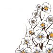 Vintage card with hand drawn flowers