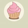 Cute vector background with small cupcake