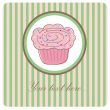 Cute vector background with small cupcake