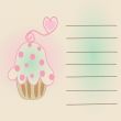 Cute vector background with small cupcake