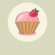 Cute vector background with small cupcake