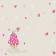 Cute vector background with small cupcake