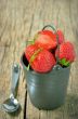 Fresh strawberries in bucke