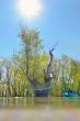 boat in summer on danube river