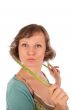 Woman with asparagus