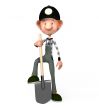 3d boy working.