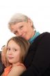 Portrait of senior and child