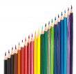 Colour pencils isolated on white background 