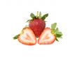 Fresh strawberry slice isolated on white background