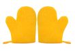 oven glove mitt yellow color isolated on white background