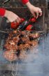 Grilled chicken with a tomato and eggplant