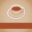 warm cup of coffee on brown background