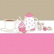 Cute vector background with small cupcake