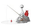The 3D little man on fishing.