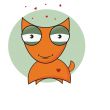 Vector cartoon illustration of a cute little red fox.
