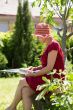 Aged woman reading book