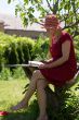 Senior woman reading book